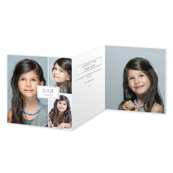 Doppelt gefaltete Grusskarte quadratisch 14,3 x 14,3 cm