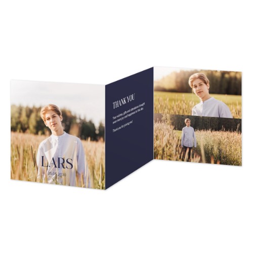 Faire-part 3 volets Carré 14,3 x 14,3 cm