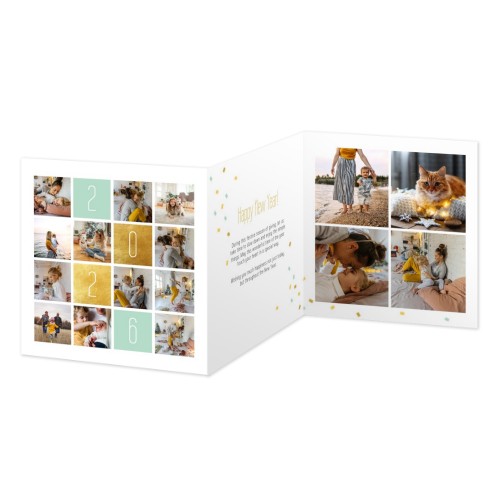 Dubbelgevouwen wenskaart vierkant 14,3 x 14,3 cm Dubbelgevouwen wenskaart vierkant 14,3 x 14,3 cm