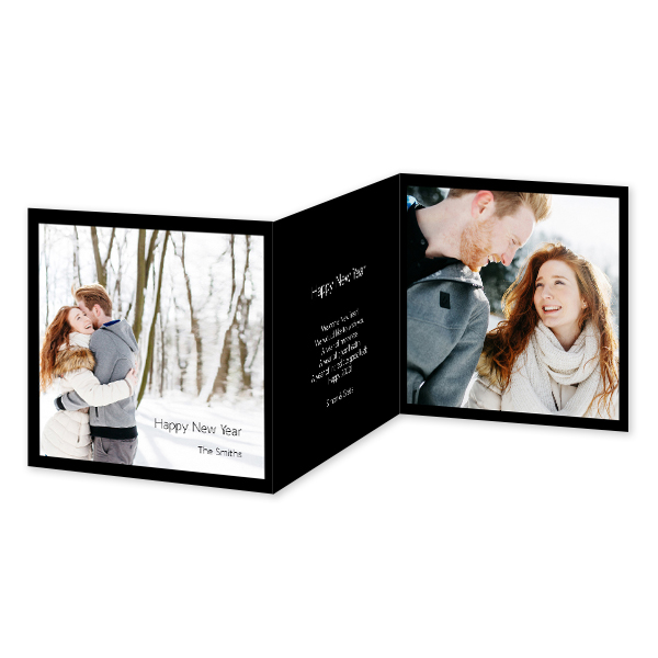 Doppelt gefaltete Grusskarte quadratisch 14,3 x 14,3 cm