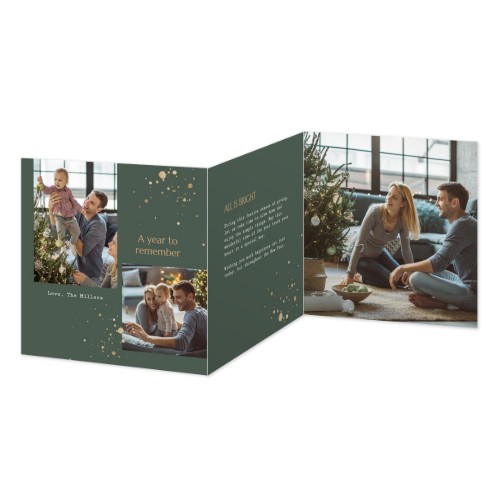 Doppelt gefaltete Grusskarte quadratisch 14,3 x 14,3 cm