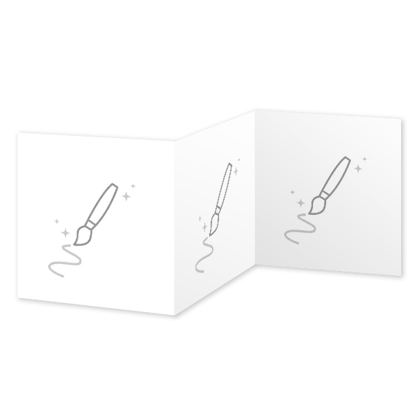 Doppelt gefaltete Grusskarte quadratisch 14,3 x 14,3 cm