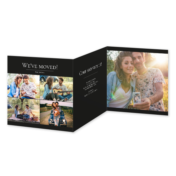 Faire-part 3 volets Carré 14,3 x 14,3 cm