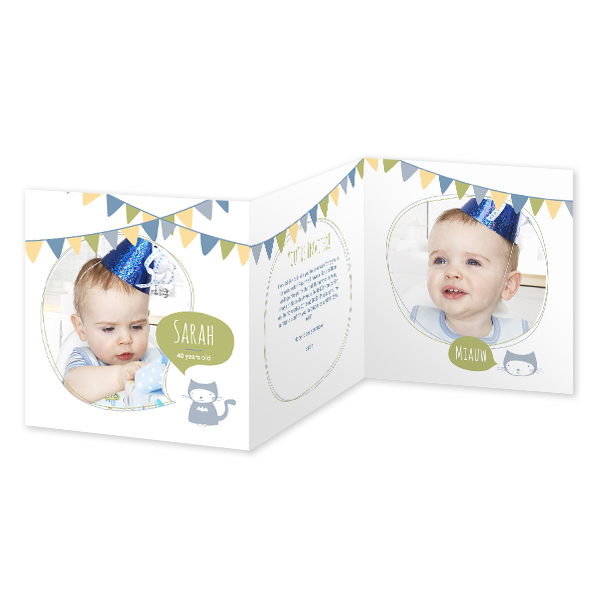 Faire-part 3 volets Carré 14,3 x 14,3 cm