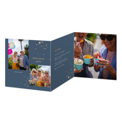 Doppelt gefaltete Grusskarte quadratisch 14,3 x 14,3 cm