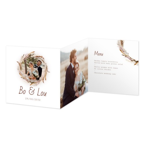 Doppelt gefaltete Grusskarte quadratisch 14,3 x 14,3 cm