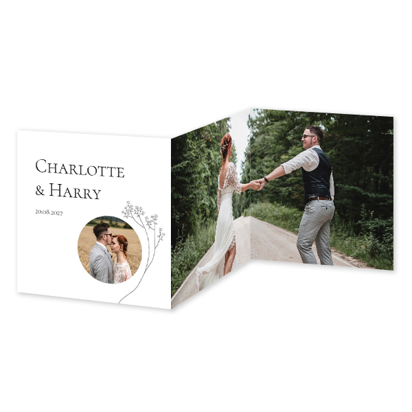 Dubbelgevouwen Kaart Vierkant 14,3 x 14,3 cm