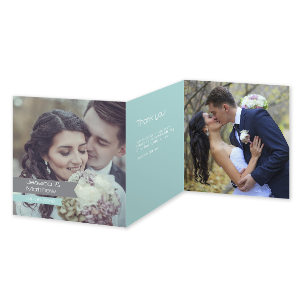 Doppelt gefaltete Grusskarte quadratisch 14,3 x 14,3 cm