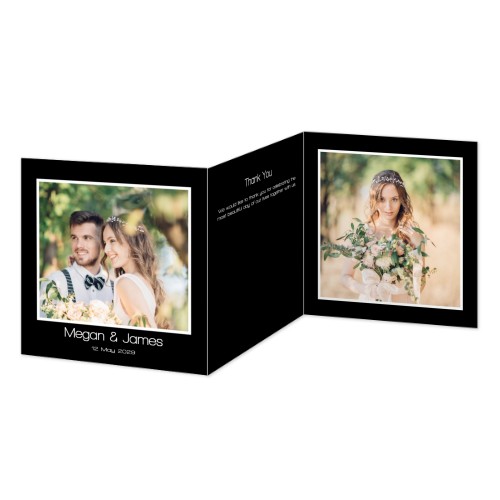 Doppelt gefaltete Grusskarte quadratisch 14,3 x 14,3 cm