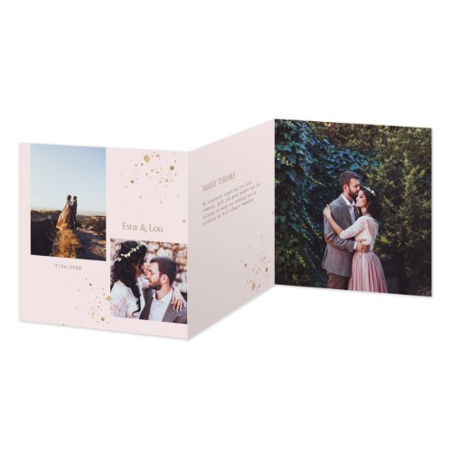 Faire-part 3 volets Carré 14,3 x 14,3 cm