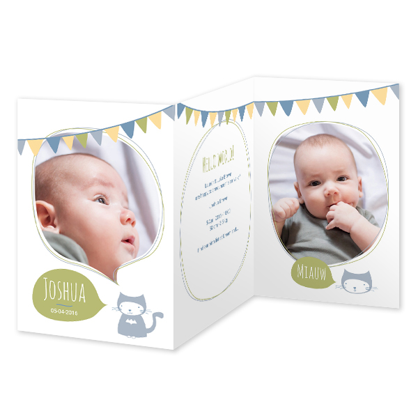 Faire-part 3 volets Portrait 10 x 14,3 cm