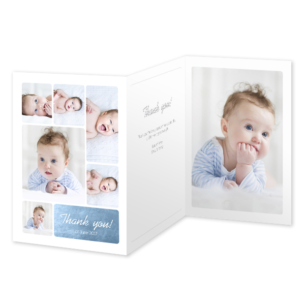 Faire-part 3 volets Portrait 10 x 14,3 cm