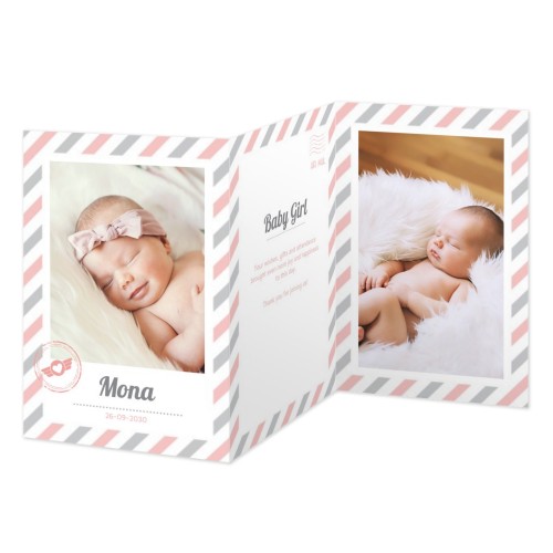 Faire-part 3 volets Portrait 10 x 14,3 cm