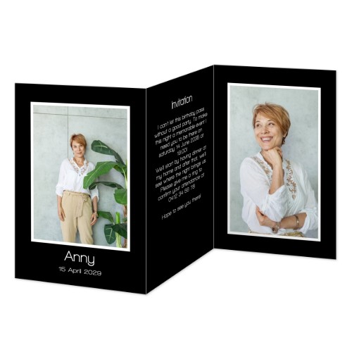 Faire-part 3 volets Portrait 10 x 14,3 cm