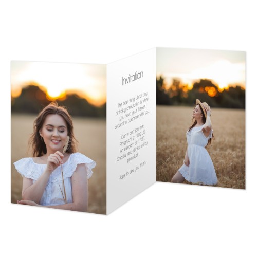 Faire-part 3 volets Portrait 10 x 14,3 cm