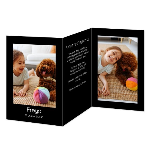 Faire-part 3 volets Portrait 10 x 14,3 cm