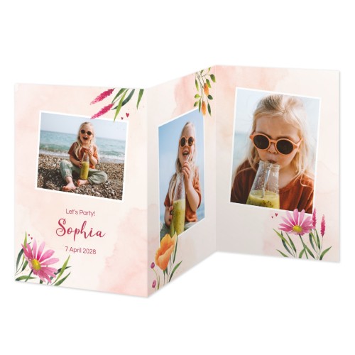 Faire-part 3 volets Portrait 10 x 14,3 cm