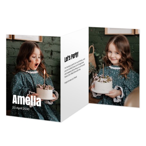 Faire-part 3 volets Portrait 10 x 14,3 cm