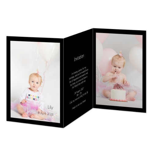 Faire-part 3 volets Portrait 10 x 14,3 cm