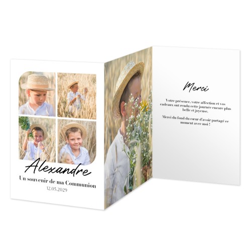 Faire-part 3 volets Portrait 10 x 14,3 cm