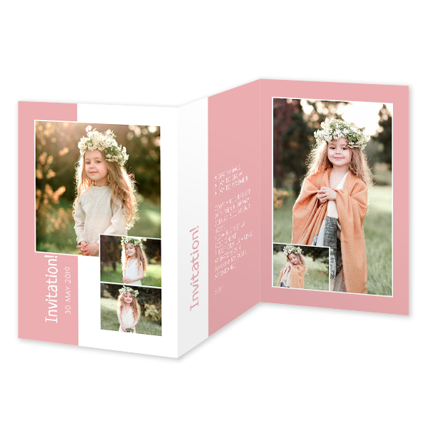 Faire-part 3 volets Portrait 10 x 14,3 cm