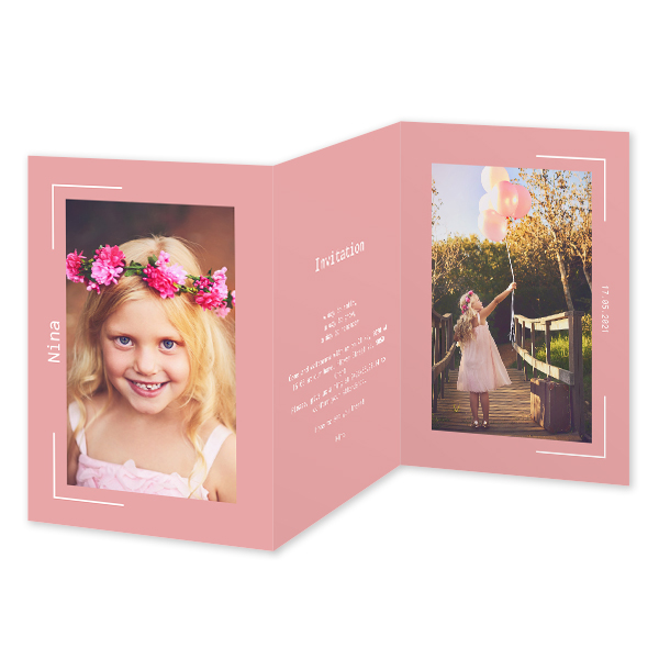 Faire-part 3 volets Portrait 10 x 14,3 cm