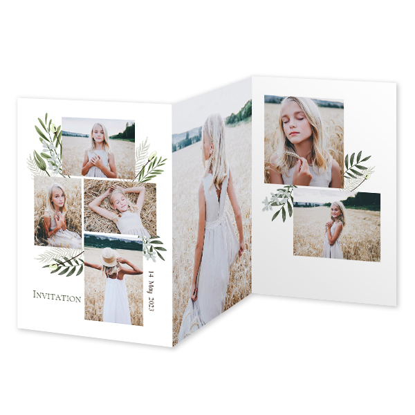 Faire-part 3 volets Portrait 10 x 14,3 cm