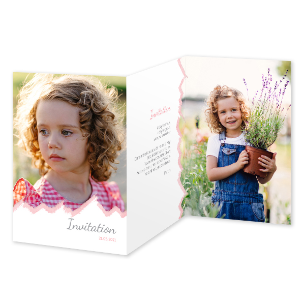 Faire-part 3 volets Portrait 10 x 14,3 cm Faire-part 3 volets Portrait 10 x 14,3 cm