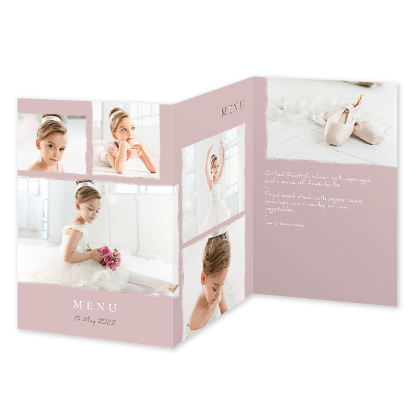 Faire-part 3 volets Portrait 10 x 14,3 cm