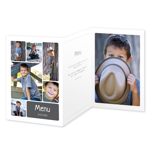 Faire-part 3 volets Portrait 10 x 14,3 cm