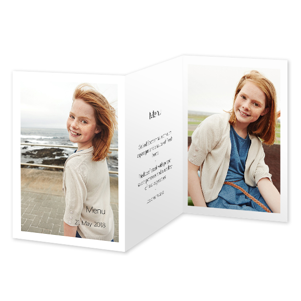 Faire-part 3 volets Portrait 10 x 14,3 cm