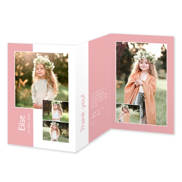 Faire-part 3 volets Portrait 10 x 14,3 cm