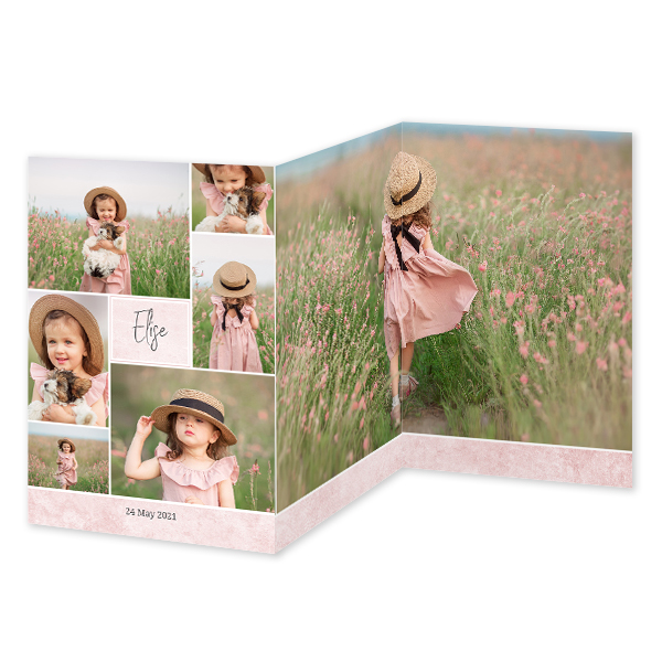 Dubbelgevouwen wenskaart staand 10 x 14,3 cm