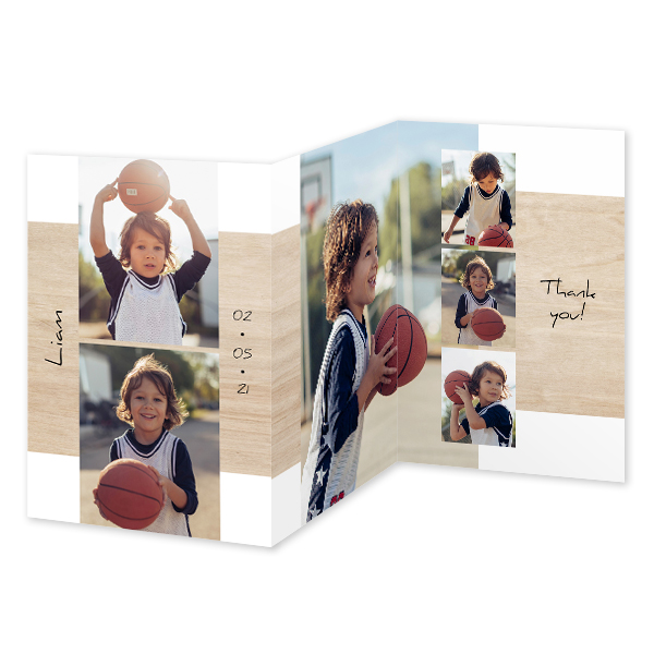 Faire-part 3 volets Portrait 10 x 14,3 cm