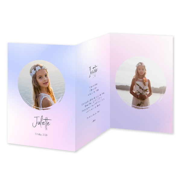 Faire-part 3 volets Portrait 10 x 14,3 cm