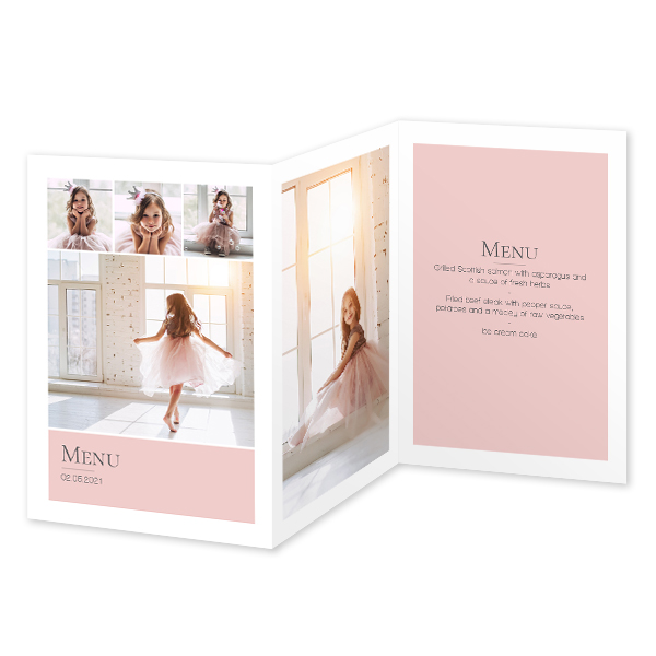 Faire-part 3 volets Portrait 10 x 14,3 cm