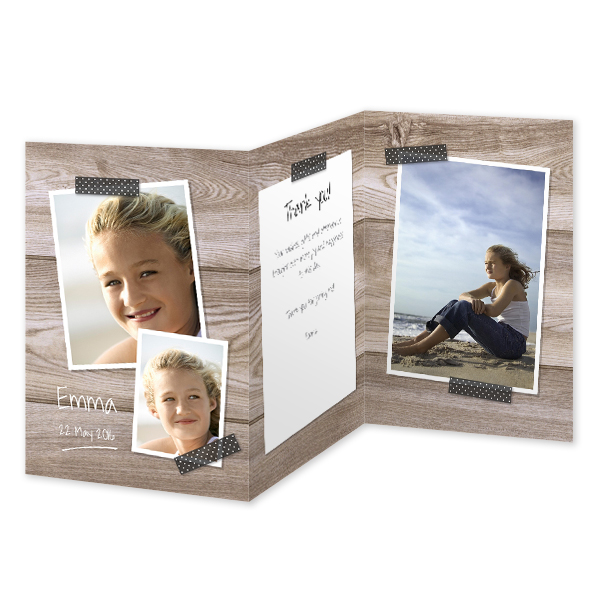 Faire-part 3 volets Portrait 10 x 14,3 cm