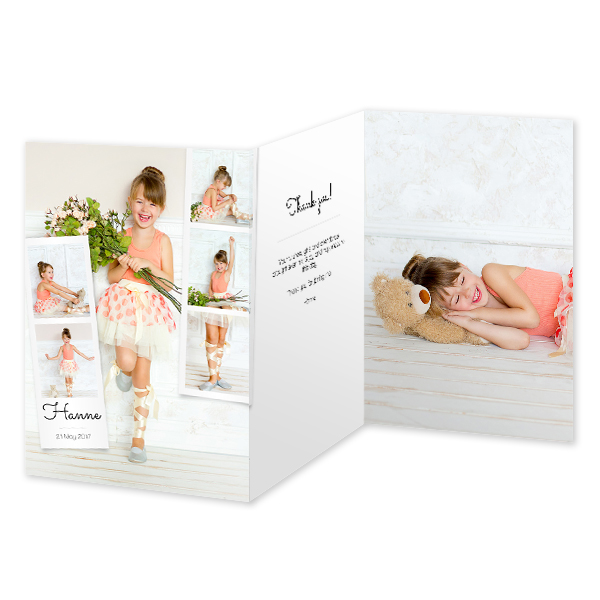 Faire-part 3 volets Portrait 10 x 14,3 cm