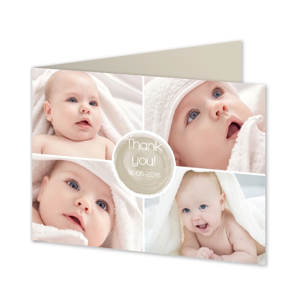 Gevouwen wenskaart liggend 14,3 x 10 cm