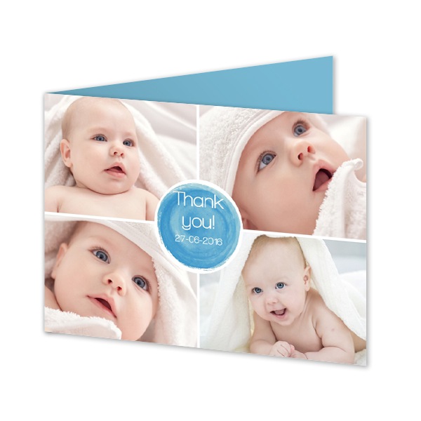 Gevouwen wenskaart liggend 14,3 x 10 cm