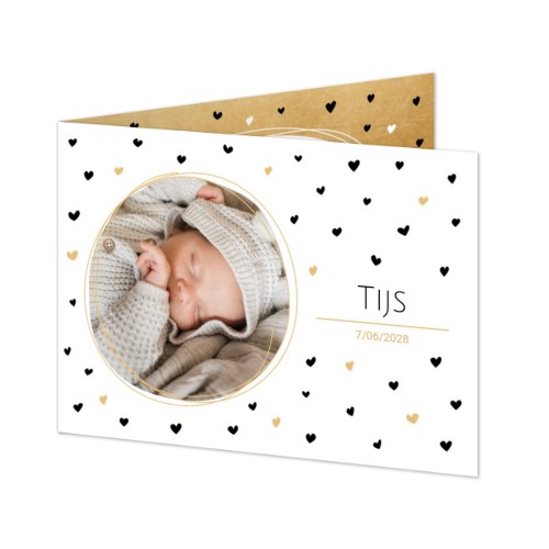 Gevouwen wenskaart liggend 14,3 x 10 cm