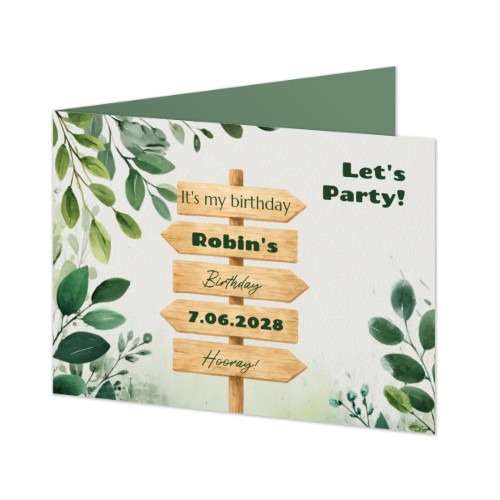 Gevouwen wenskaart liggend 14,3 x 10 cm