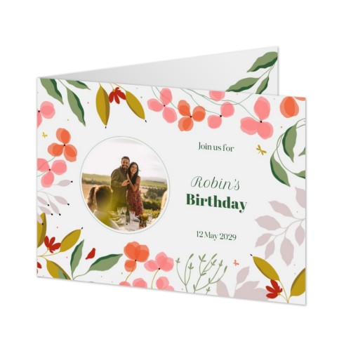 Gevouwen wenskaart liggend 14,3 x 10 cm