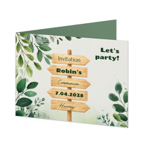 Faire-part 2 volets Paysage 14,3 x 10 cm