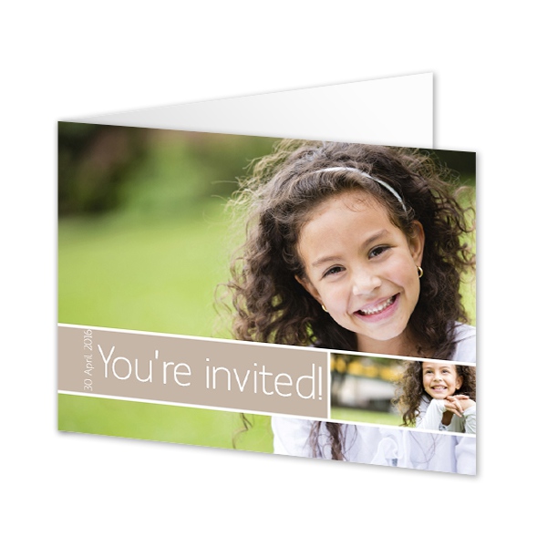 Gevouwen wenskaart liggend 14,3 x 10 cm