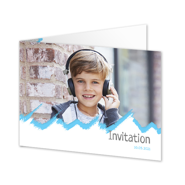 Gevouwen wenskaart liggend 14,3 x 10 cm