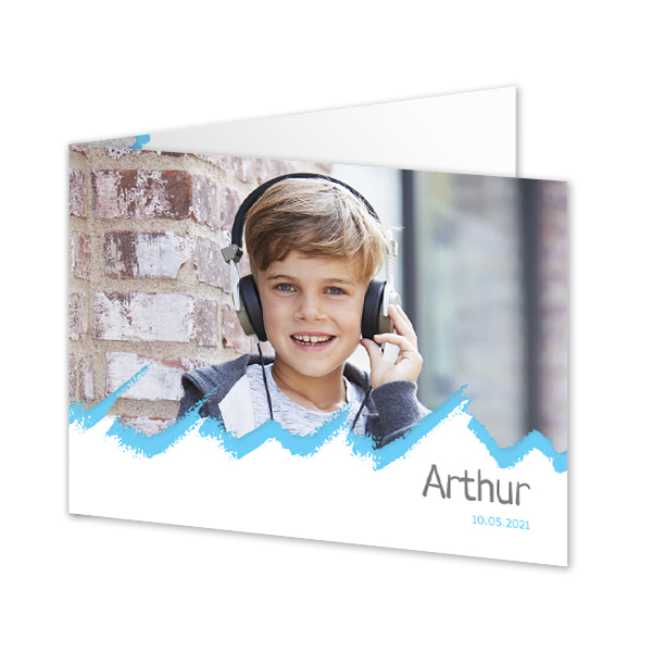 Gevouwen wenskaart liggend 14,3 x 10 cm