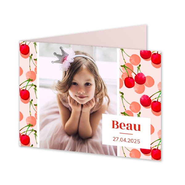 Gevouwen wenskaart liggend 14,3 x 10 cm