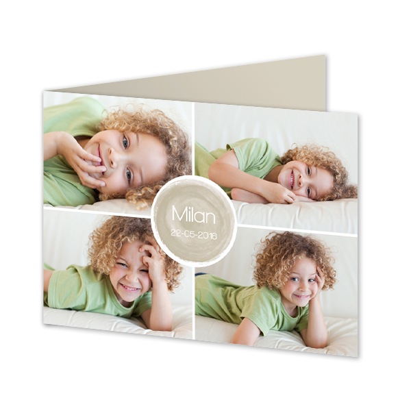 Gevouwen wenskaart liggend 14,3 x 10 cm