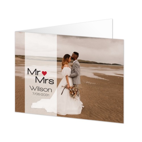 Gevouwen wenskaart liggend 14,3 x 10 cm